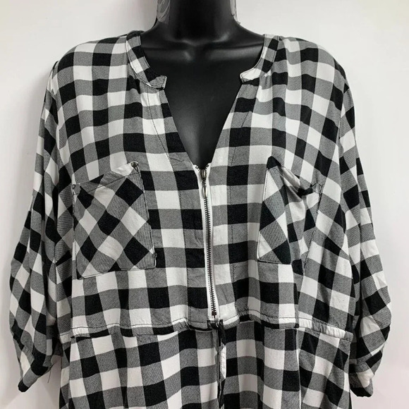 Torrid Women's‎ Babydoll Stretch Challis Zip-Front Tunic Top Size XL - Picture 4 of 12